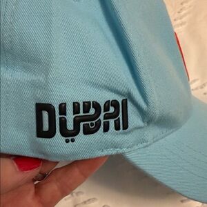 Light Blue Cap with Red Heart and Dubai Text